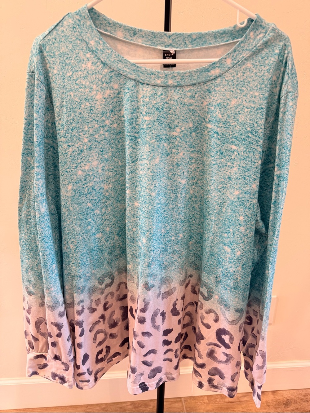 SHEIN Curve Lightweight Leopard Hem Tunic Top – Size 2X